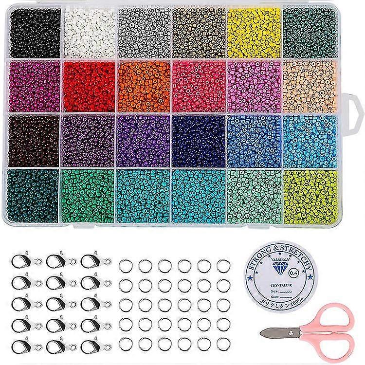6000pcs DIY Perlen Armband Halskette Perle Set Farbe Perlen gefärbte Perlen