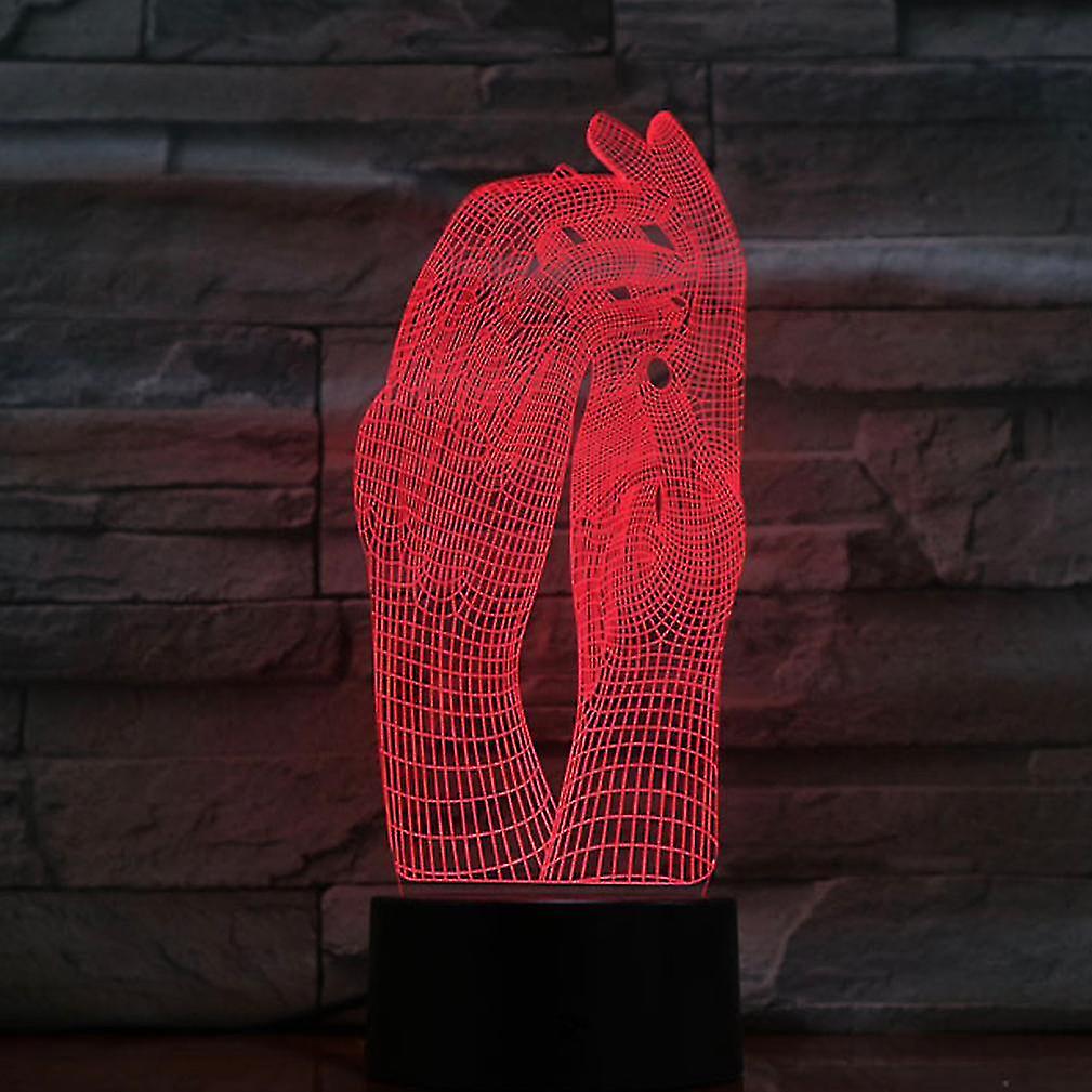 Handshake 3d Led Night Light Bedroom Table Lamp Color Changing
