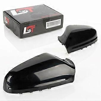 2Pcs Black Side Wing Mirror Case Caps Covers Housing for Opel Astra 2004-2008