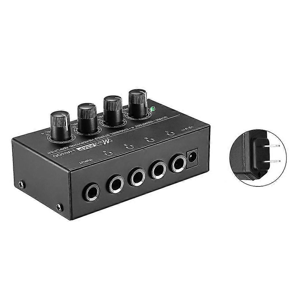 Ha400 4 Channels Mini Au-dio Stereo Headphone Amplifier With Power Adapter Us/uk/eu/au Plug