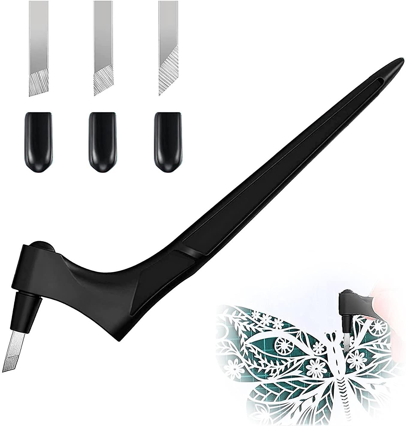 Craft Cutting Tools 360 Degree Stainless Steel Can Rotate 360 Degrees with 3 Blades (Black)