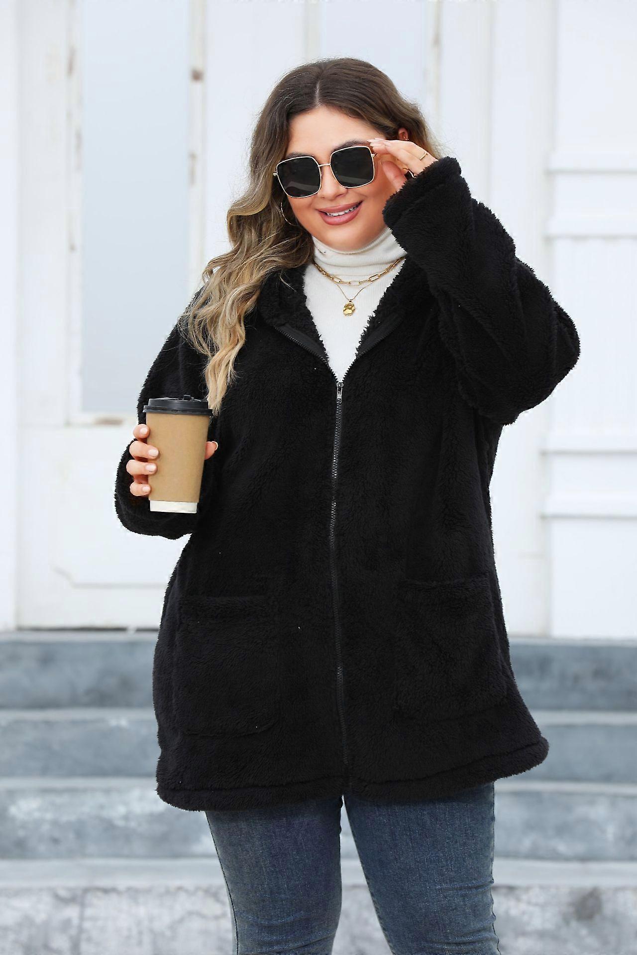 Women's Thick Hooded Plush Jacket