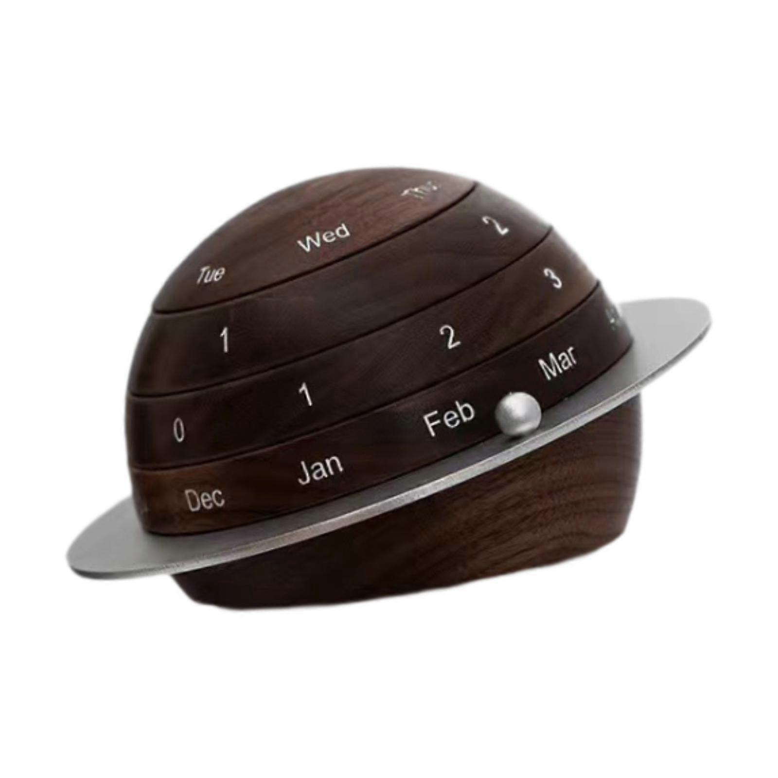 Wooden Desktop Calendar Unique Shape Calendar Ornament for Bookshelf Bedroom