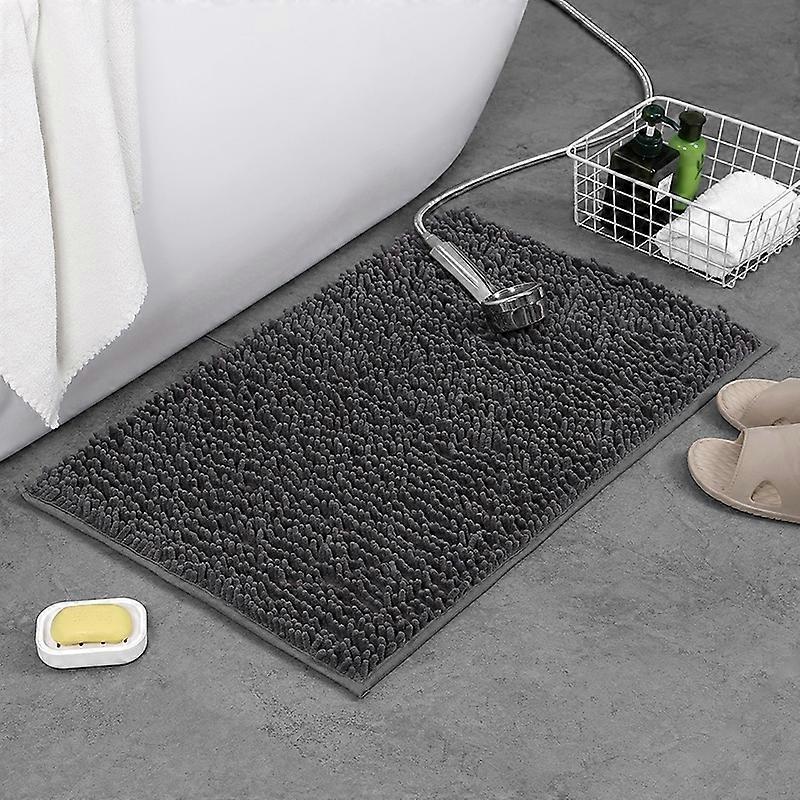 Chenille bath mat rectangular bath blanket fluffy soft carpet absorbent non-slip toilet mat bathroom