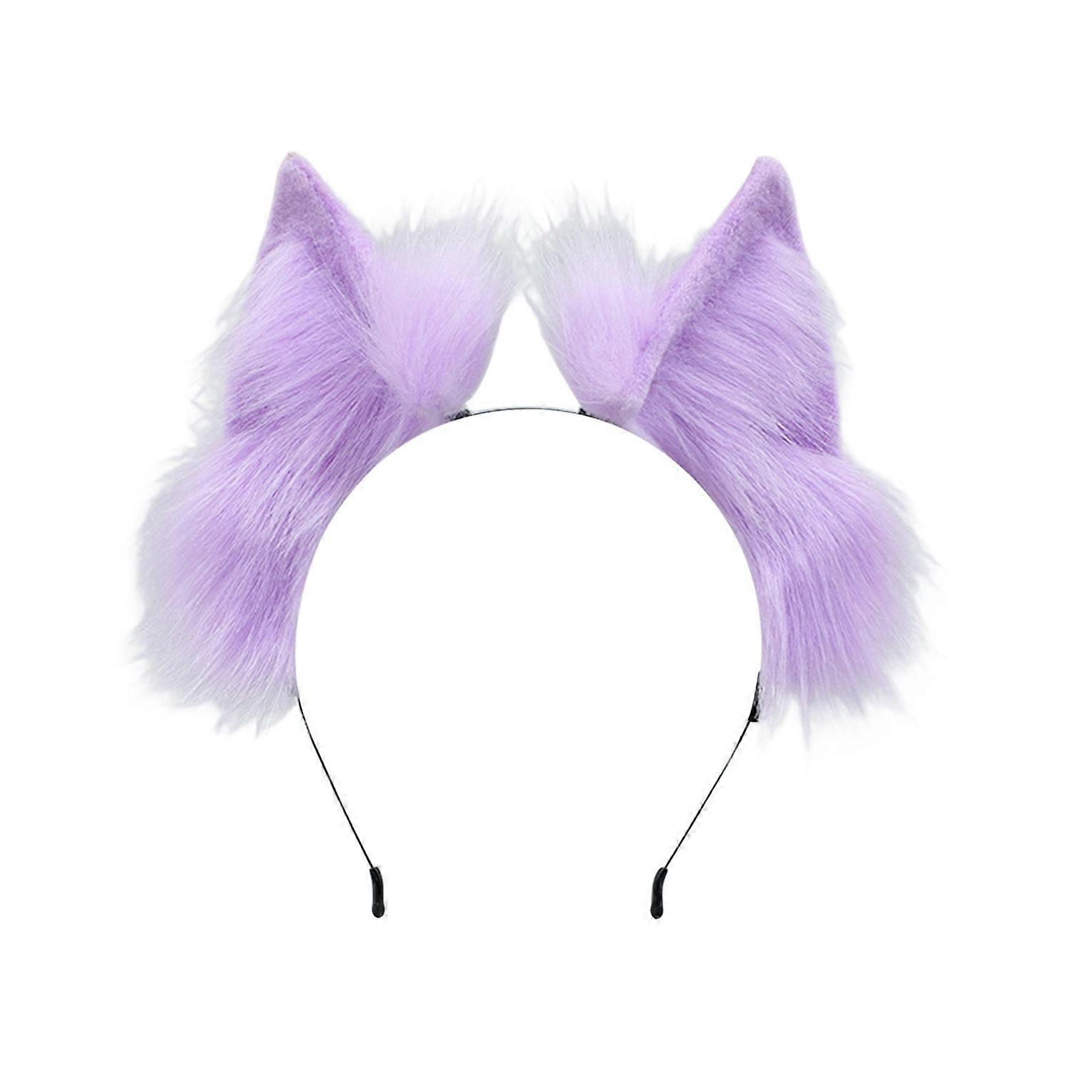 الشعر هوب أفخم القط الأذن ديكور أغطية الرأس المرنة اليدوية فو آذان إطار معدني قابل للانحناء