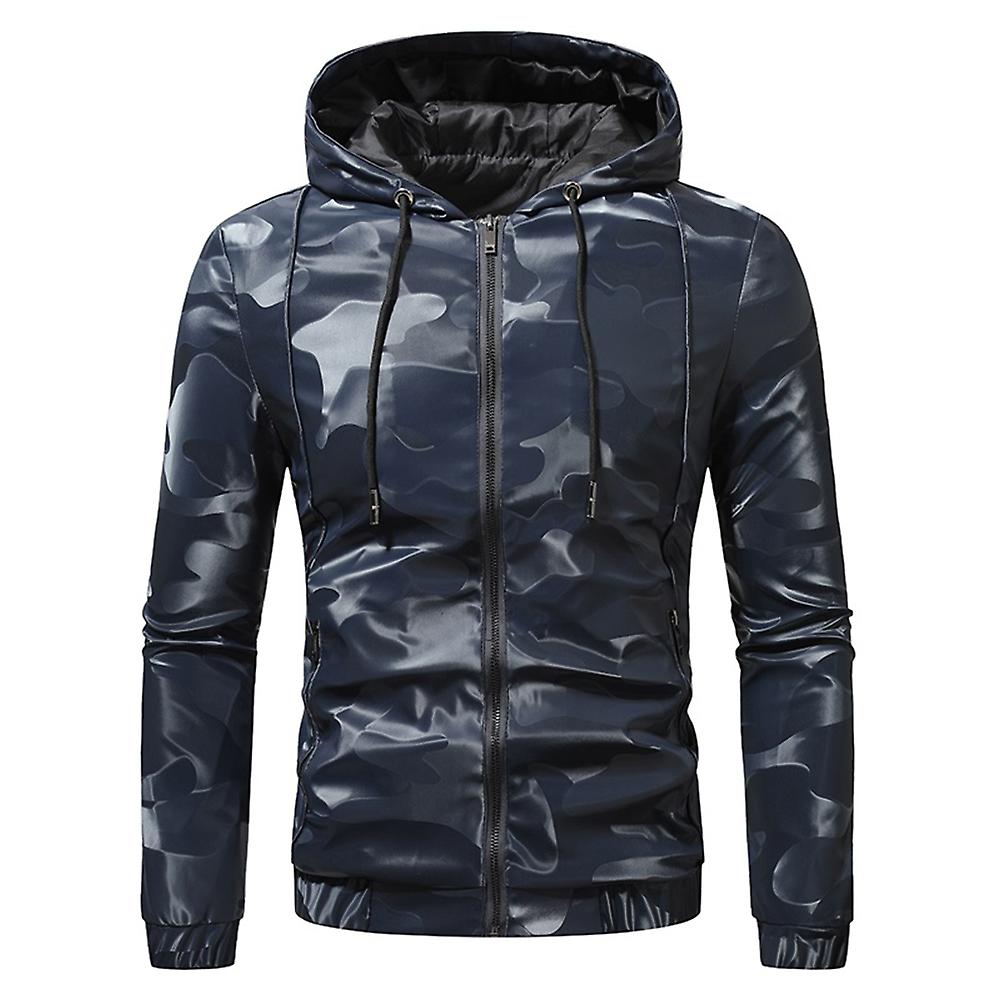 Allthemen Giacca Uomo Casual Leggera Con Zip – Bomber Da Transizione, Tasche Interne Ed Esterne, Nero E Blu Navy