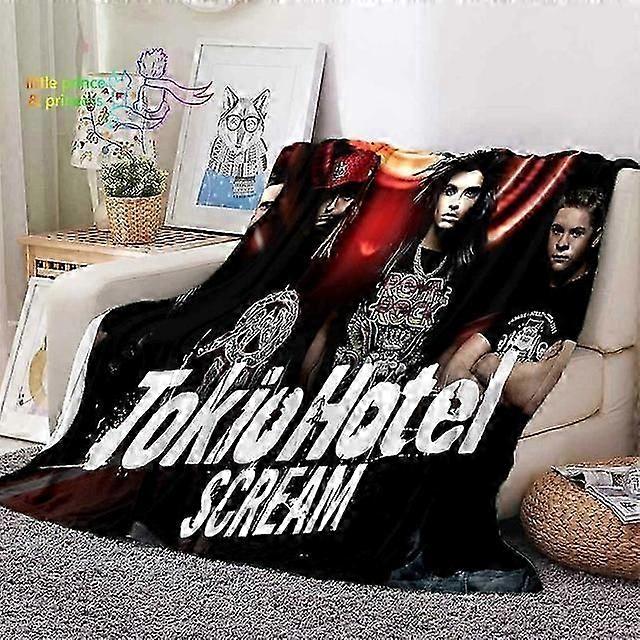 بطانية مطبوعة بشعار فرقة روك هوتيل من طوكيو، دافئة وناعمة وخفيفة الوزن، مناسبة لغرفة المعيشة، أريكة، سرير، بطانية للأطفال والكبار