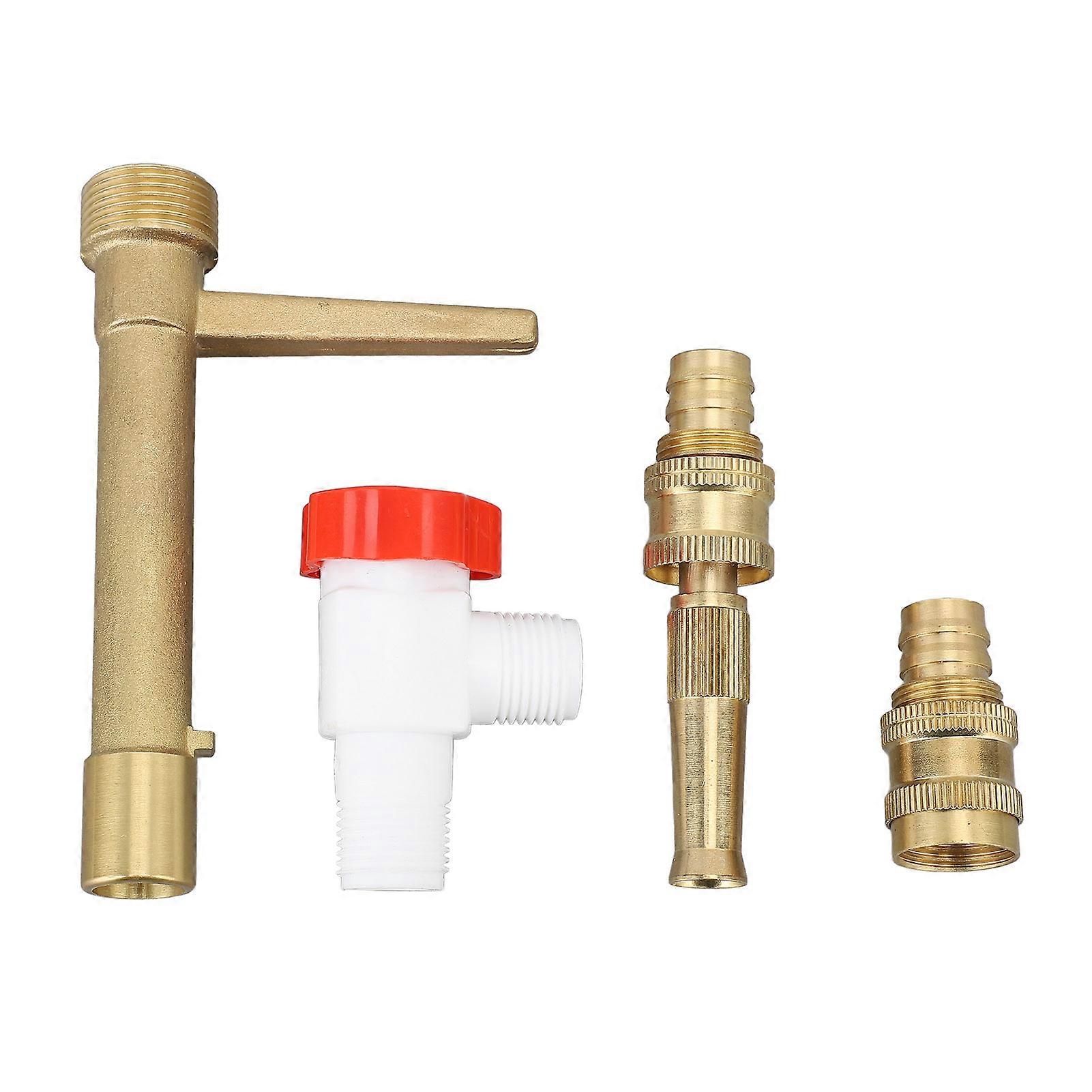 Quick Coupler Valve Key G3/4 Brass with 2 Way Water Hose Splitter Quick Water Intake Valve Key for Garden Irrigation