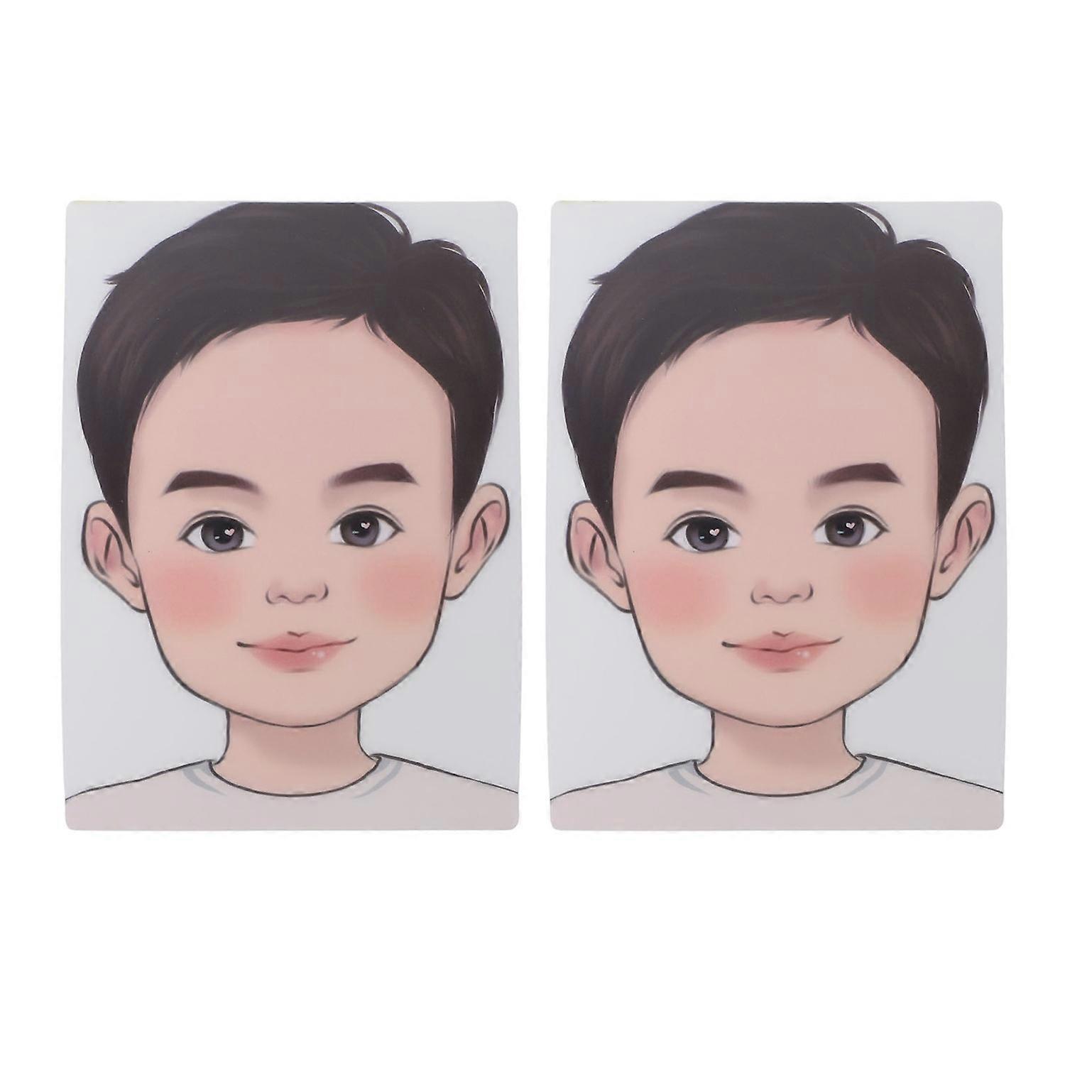 2PCS Face Painting Practice Boards Washable Reusable Colored Makeup Face Paint Exercise Template for