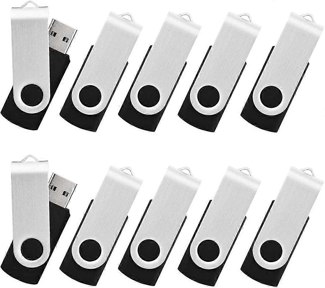 10 Pa Usb Flash Drive, 8gb Flash Drive, Usb2.0 Flash Drive, Swivel Flash Drive, Thumb Drives, Memory Sti, Bla