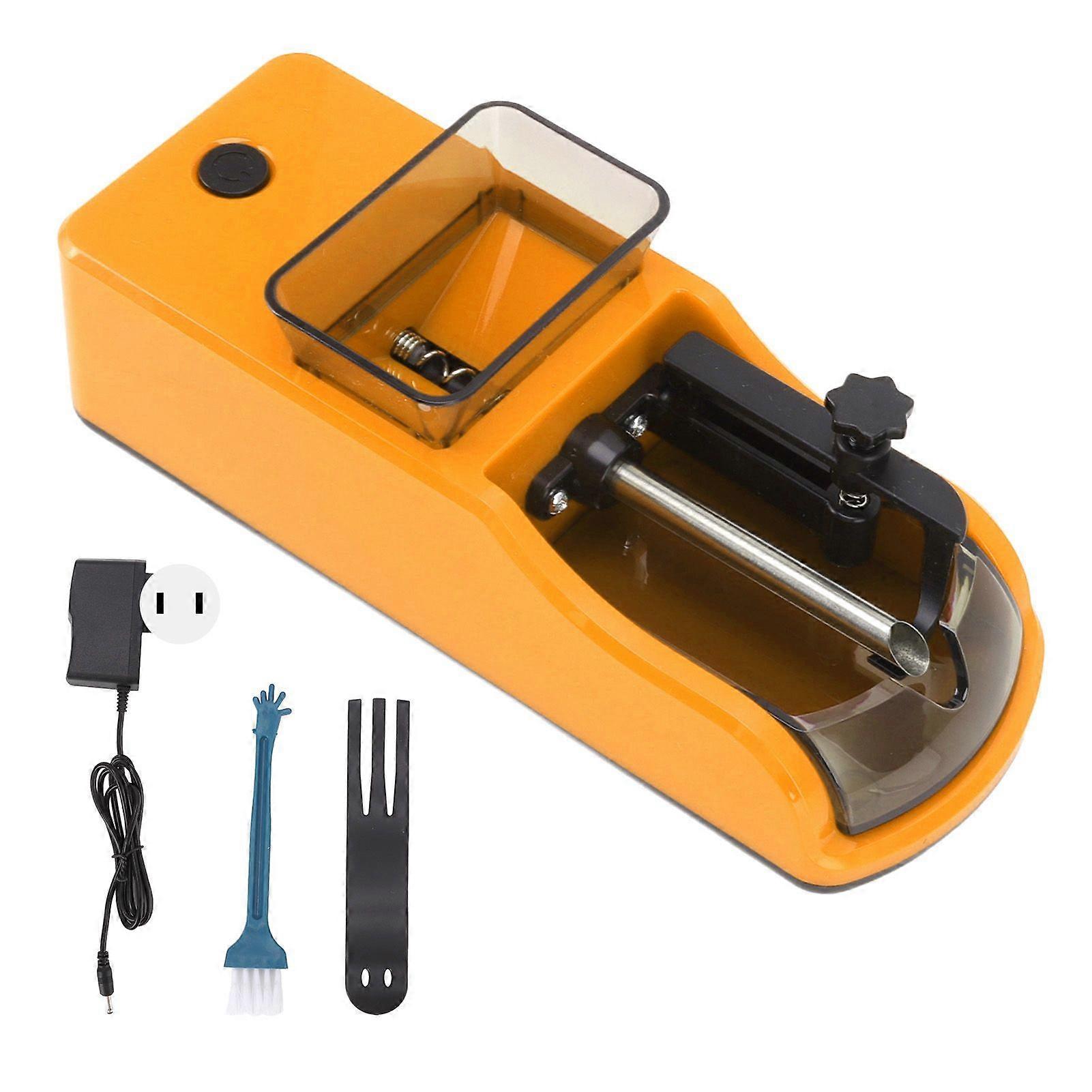 Electric Automatic Cigarette Rolling Machine 8mm Automatic Cigarette Injector Machine Making Smoke Accessories 110240V Yellow US Plug