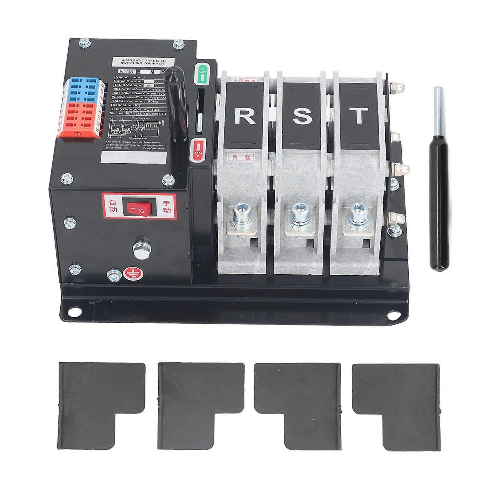 3P Dual Power Transfer Switch AC400V 100A Millisecond Screw Mount