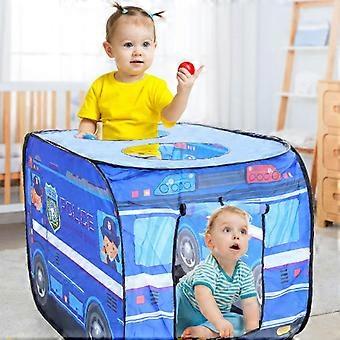Children's Pop-Up Play Tent - Fire Truck, Police Car & Ice Cream Truck Theme - Indoor/Outdoor Folding Playhouse