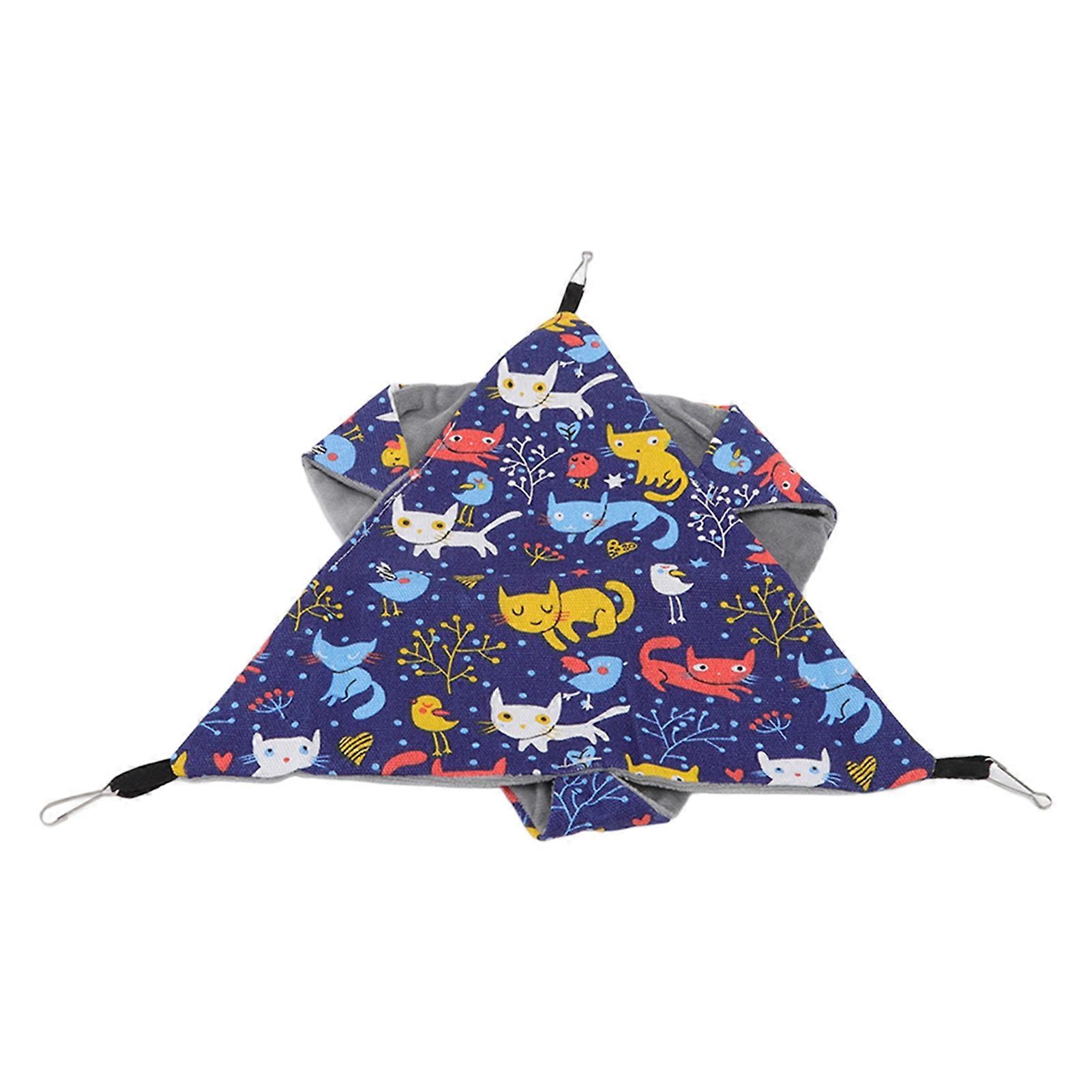 Hamster Hammock Double Layer Soft Triangular Pet Cage Hanging Bed with Hooks for Guinea Pig Sugar Glider