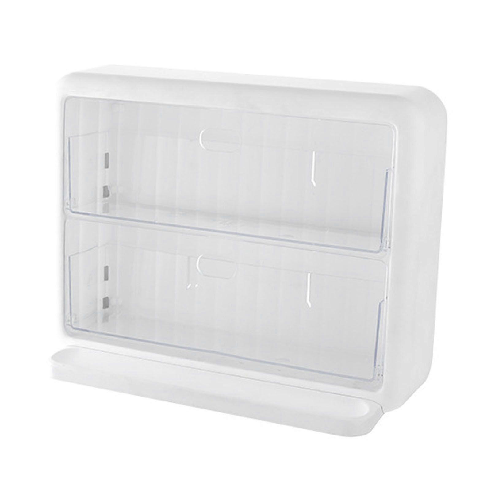 Wall Mounted Coffee Capsule Holder Clear Acrylic Compact Tea Bag Storage Rack for Office S One Layer Without Grid + One Layer with Three Compartments