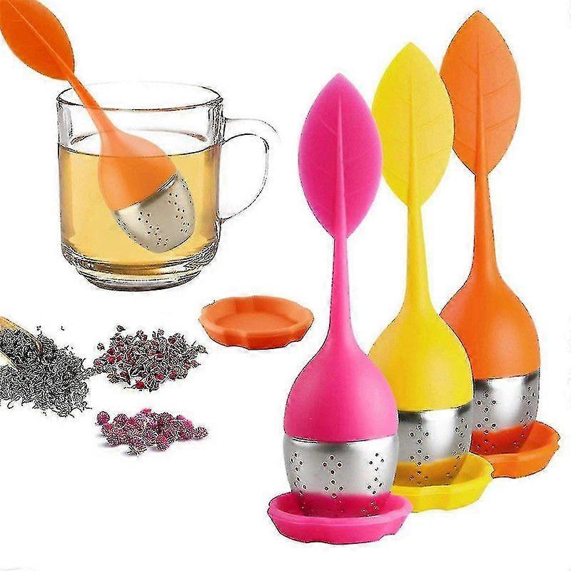 3pcs Leaf Tea Infuser,silicone Tea Infuser Stainless Steel Strainer