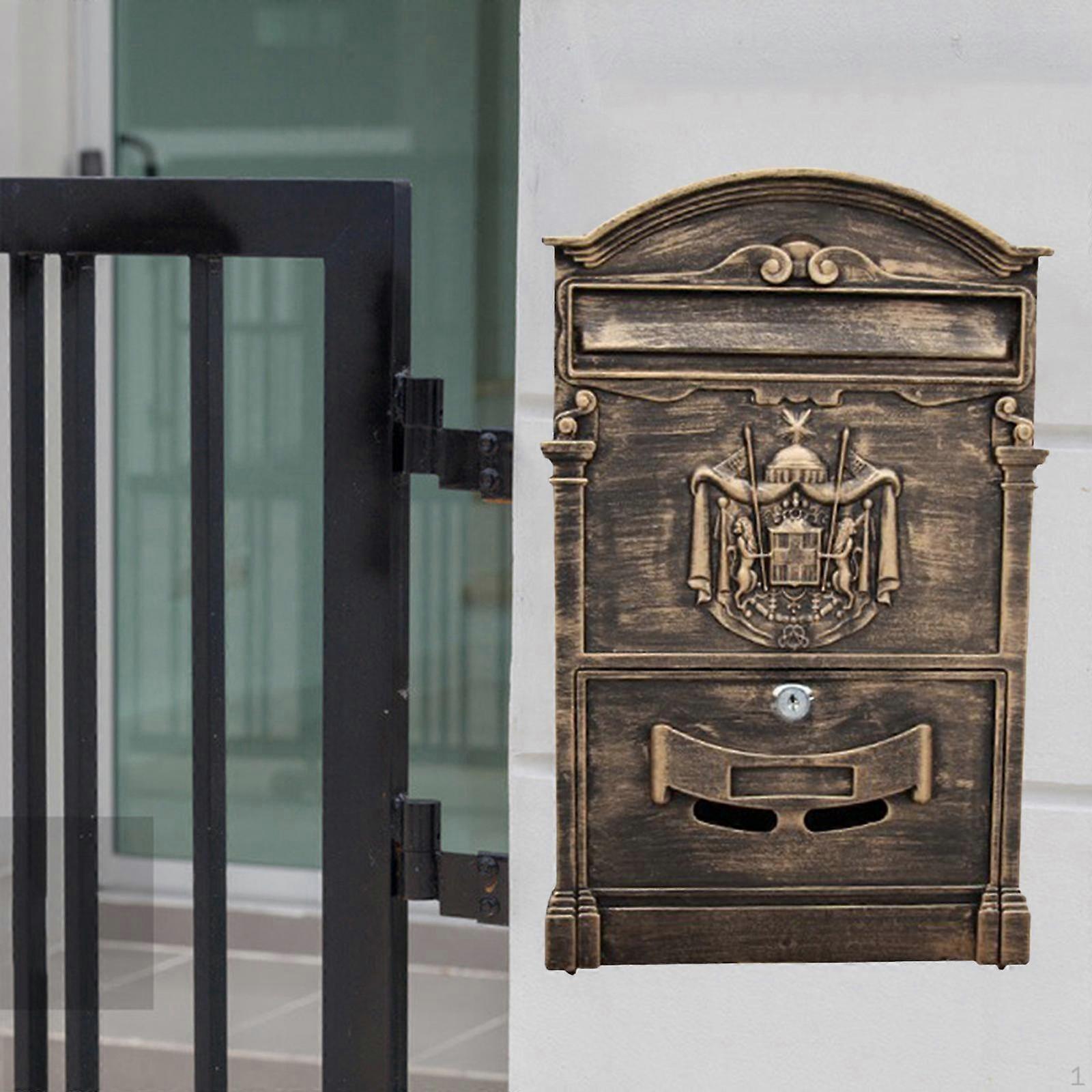 Mount Mailboxes with Spare Rustproof Large Capacity Newspaper Rack.Lockable Mailbox