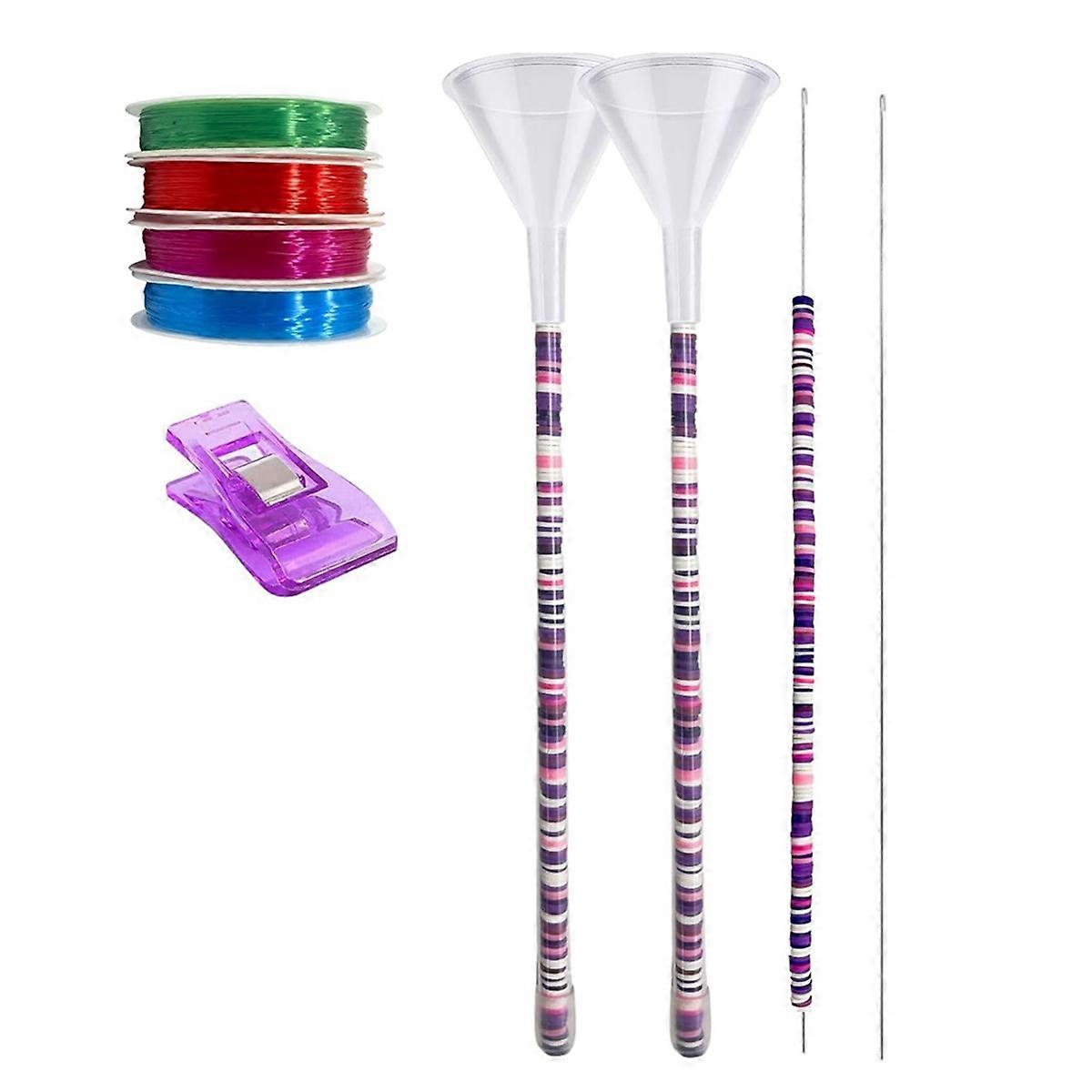 2Pcs Beading Funnel-Clay Beads Bracelet Making Kit Can Replace Clay Bead Spinner,Beading Needles Br