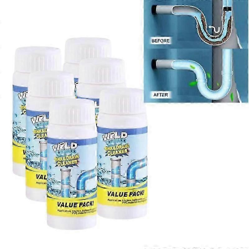 6pcs Household Powerful Sink Drain Foaming High Efficiency Remover Toilet Clogging Cleaning Tool