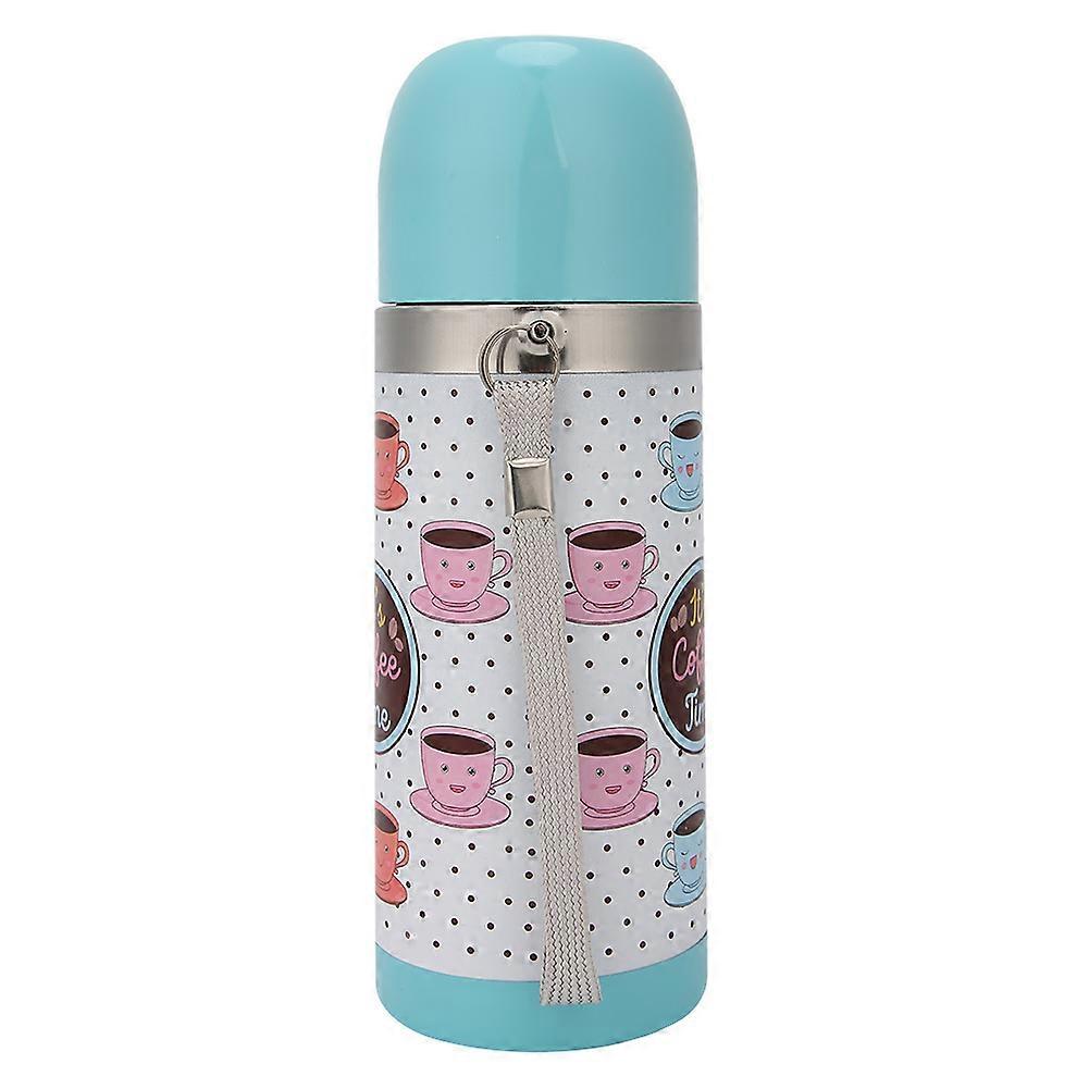 350ml Stainless Steel Vacuum Insulated Water Bottle for Students & Office Use - Cyan Color, Durable, Sleek Design