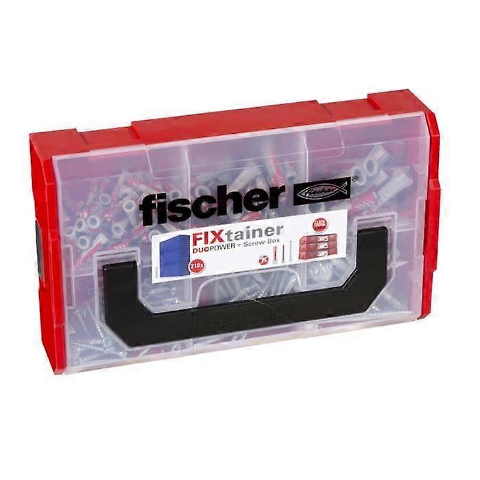 FISCHER - Fixtainer all-material DuoPower anchors + screws - 60 anchors 6x30 mm - 30 anchors 8x40 mm and 15 anchors 10x50 mm