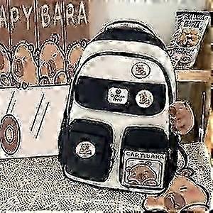 Tornister Brązowy 2024 Capybara Ridge Plecak o dużej pojemności dla chłopców i dziewcząt, karta z odznaką