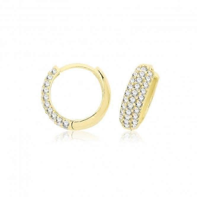 9ct Yellow Gold Zirconia Hinged Earrings ER1196