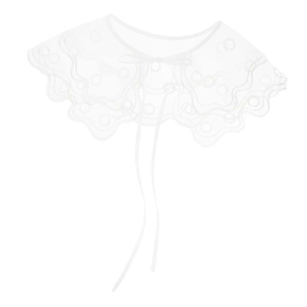 Chiffon Floreale Collare Staccabile Mezza Camicia Camicetta Collo Falso