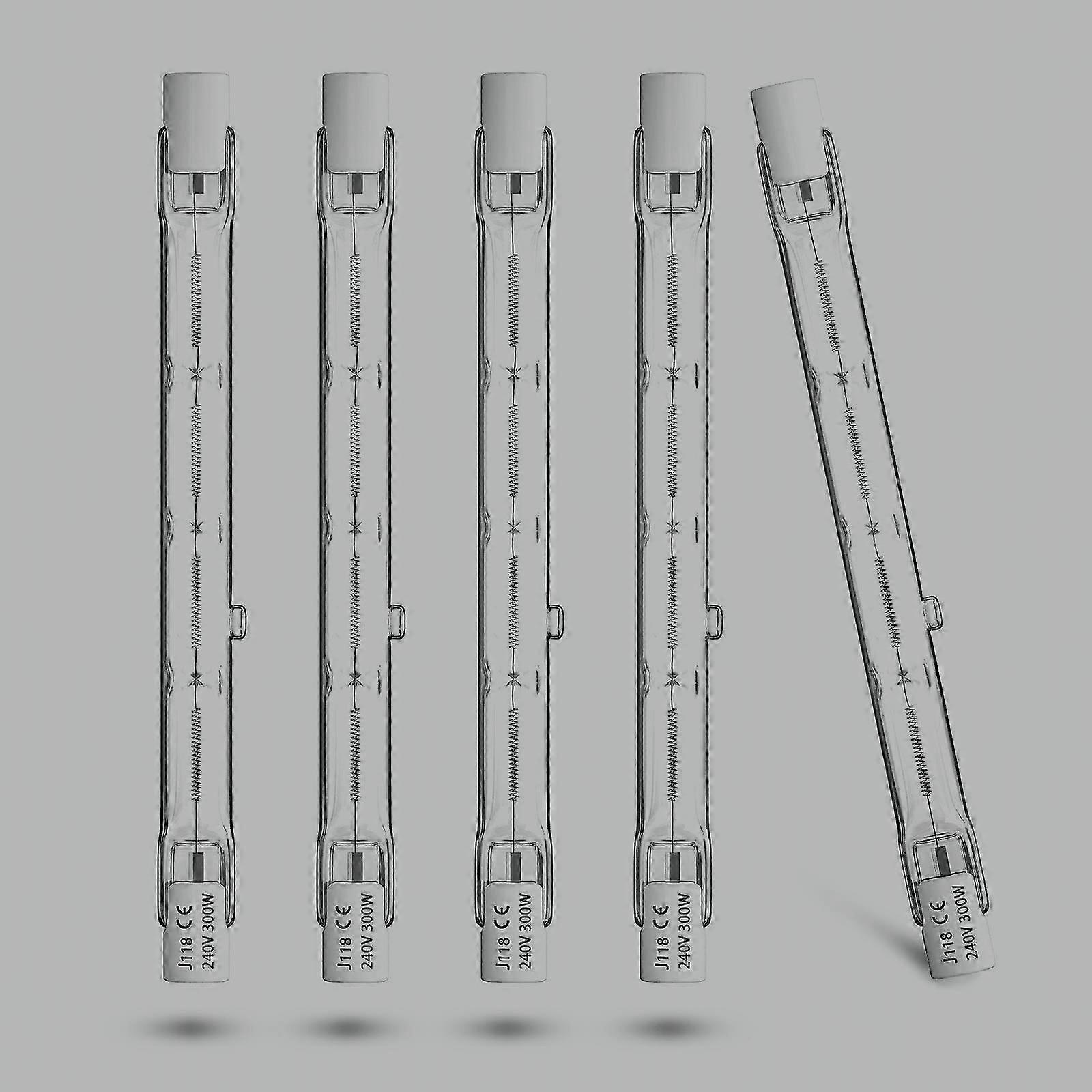 300W R7s ハロゲン フラッドライト電球 118mm ウォームホワイト 2800K、セキュリティおよび照明用 5 個入りパック