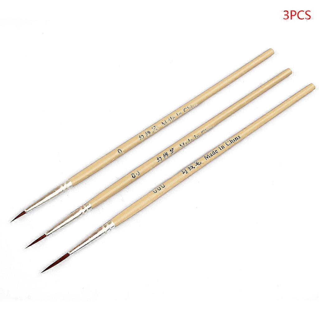 3kpl 0 00 000 Hook Line Pen Professional Fine Tip -piirustusharjat akryylipuun värille