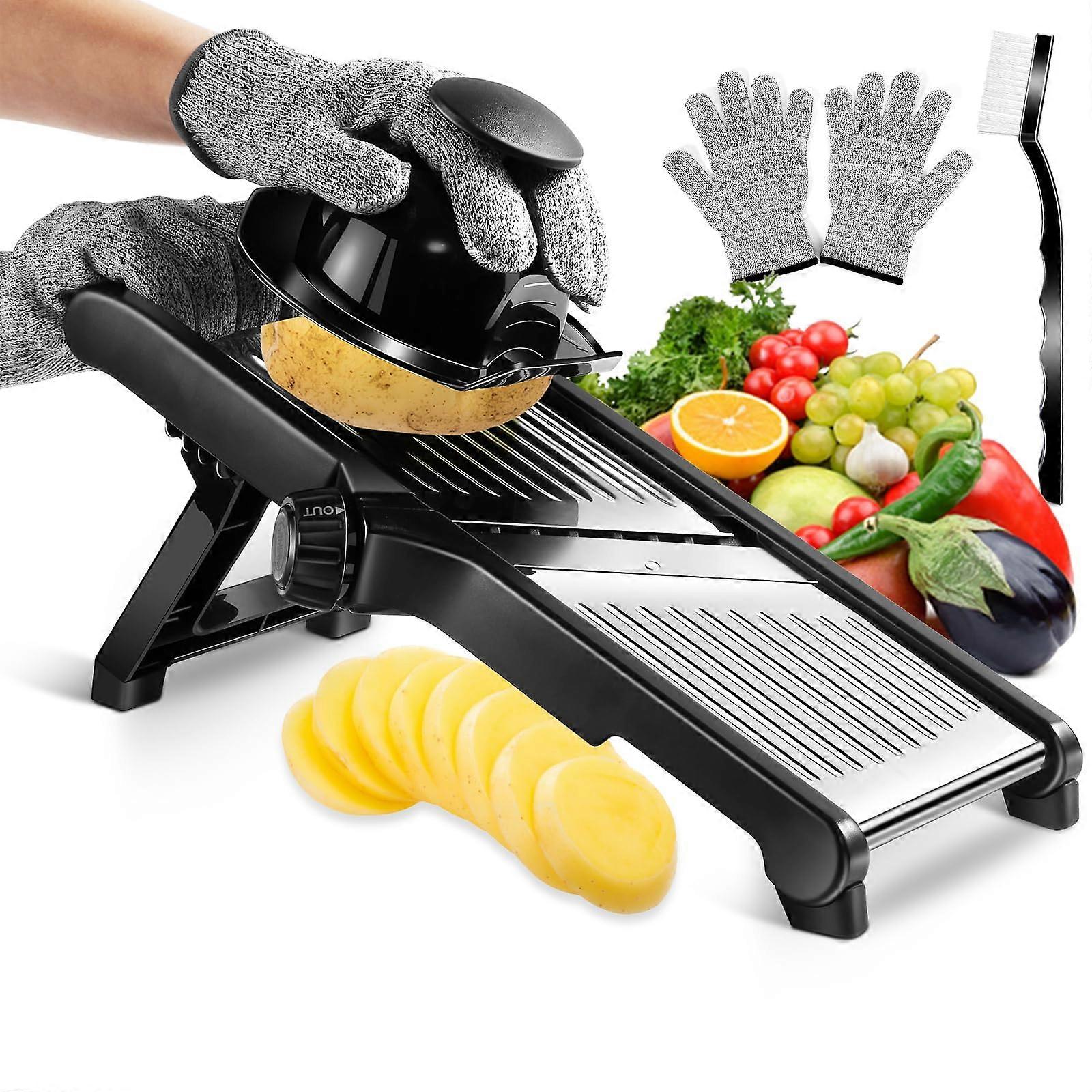 Adjustable Stainless Steel Mandoline Slicer For Kitchen Vegetable Slicer 3-Blade System Adjustable Thickness