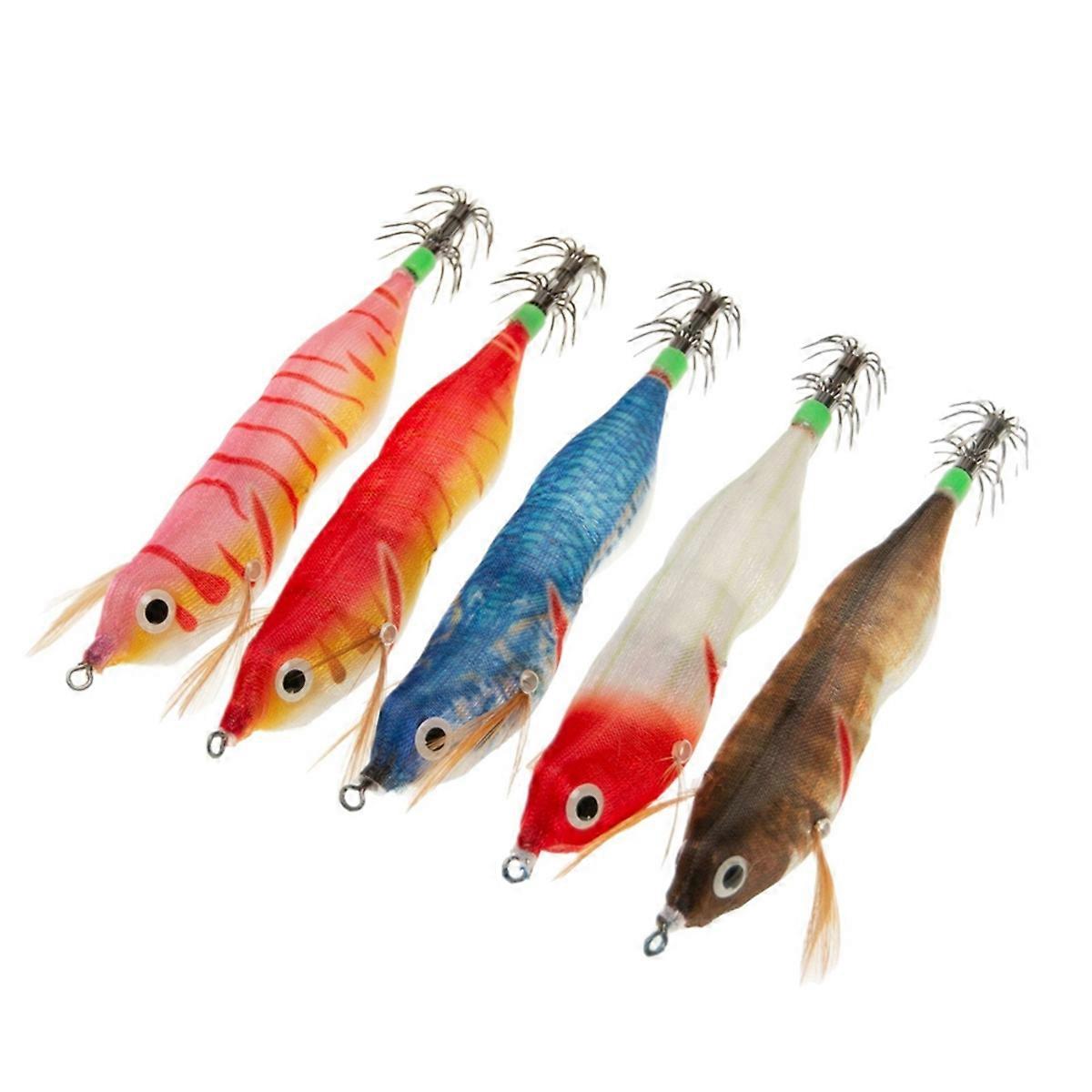 Wood Shrimp Fishing Lure Flashing Wobbler Hook Jig Artificial Lure
