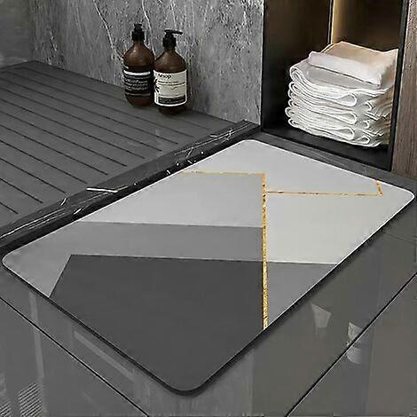 Bathroom Mat, Diatomite Microfiber, Non-Slip Surface