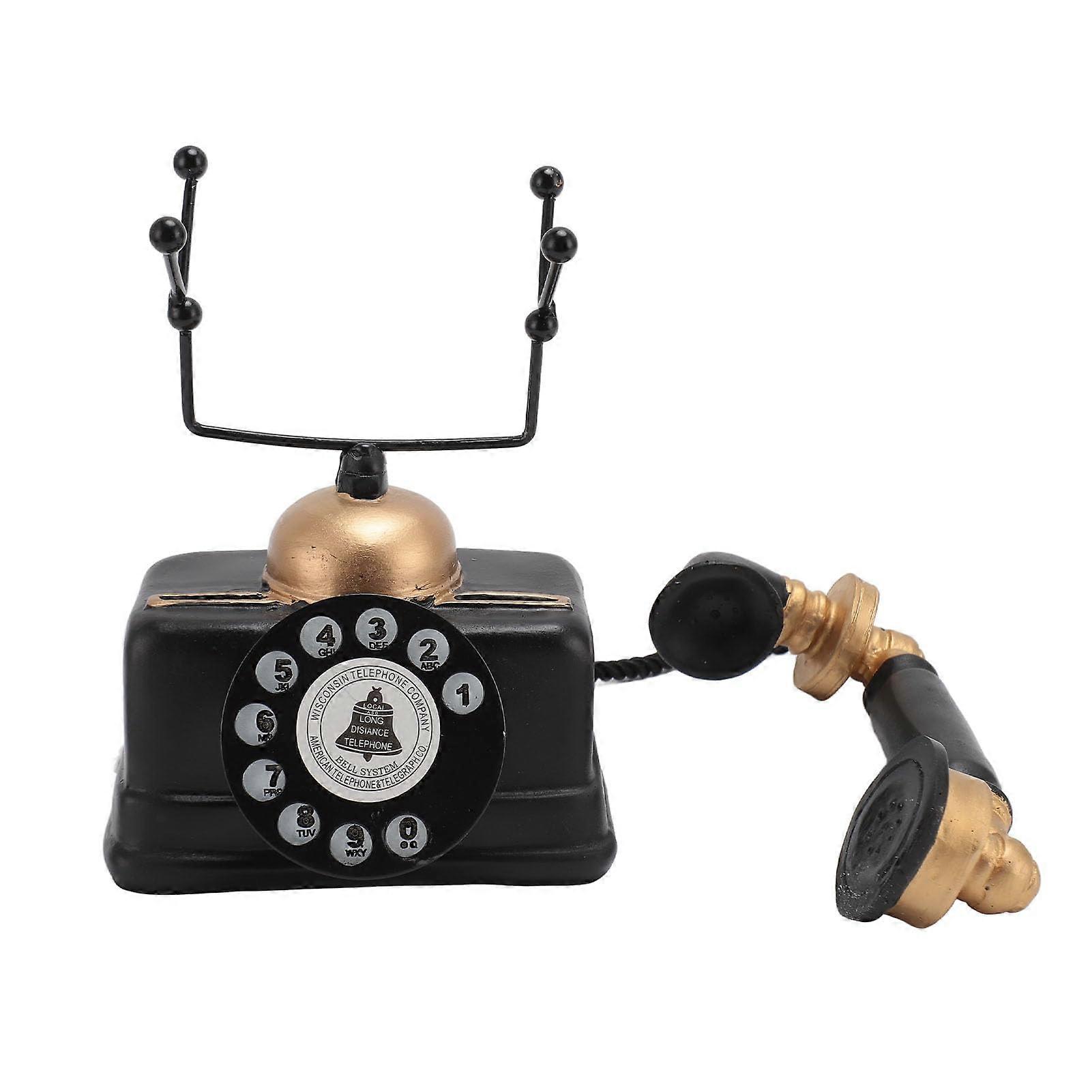 Retro Telephone Ornament With Vintage Buttons For Cafe Decor And Home Decor Enthusiasts