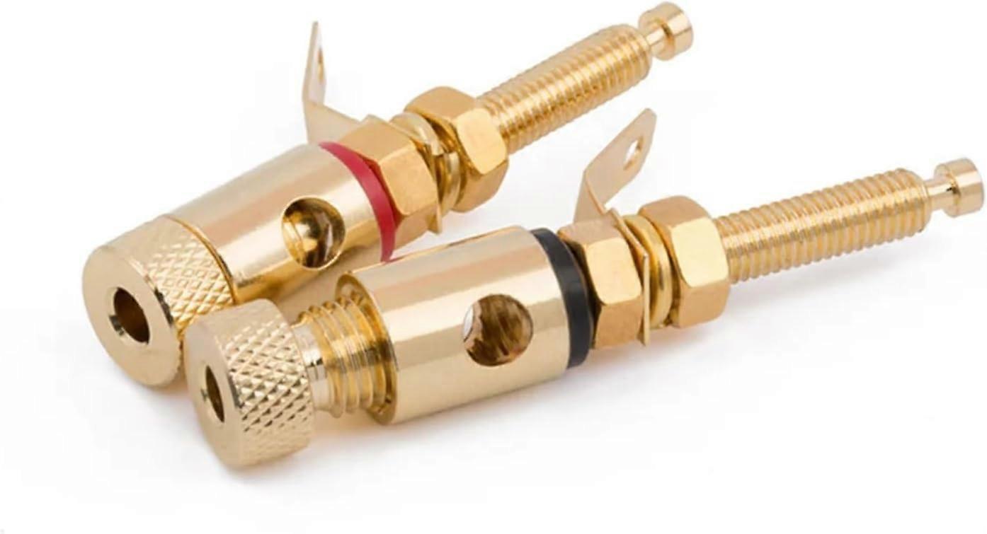 Long Style Amplifier Speaker Terminal Binding Post Gold Plated Banana Jack Panel Mount Connector Terminal