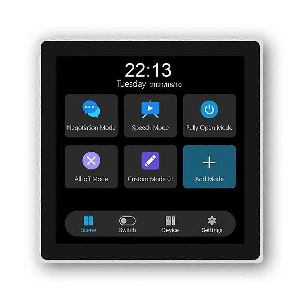 Tuya T3E Touch Screen Panel Switch EU Zigbee Smart Home Wall Control Light Switch, White, Remote Compatible