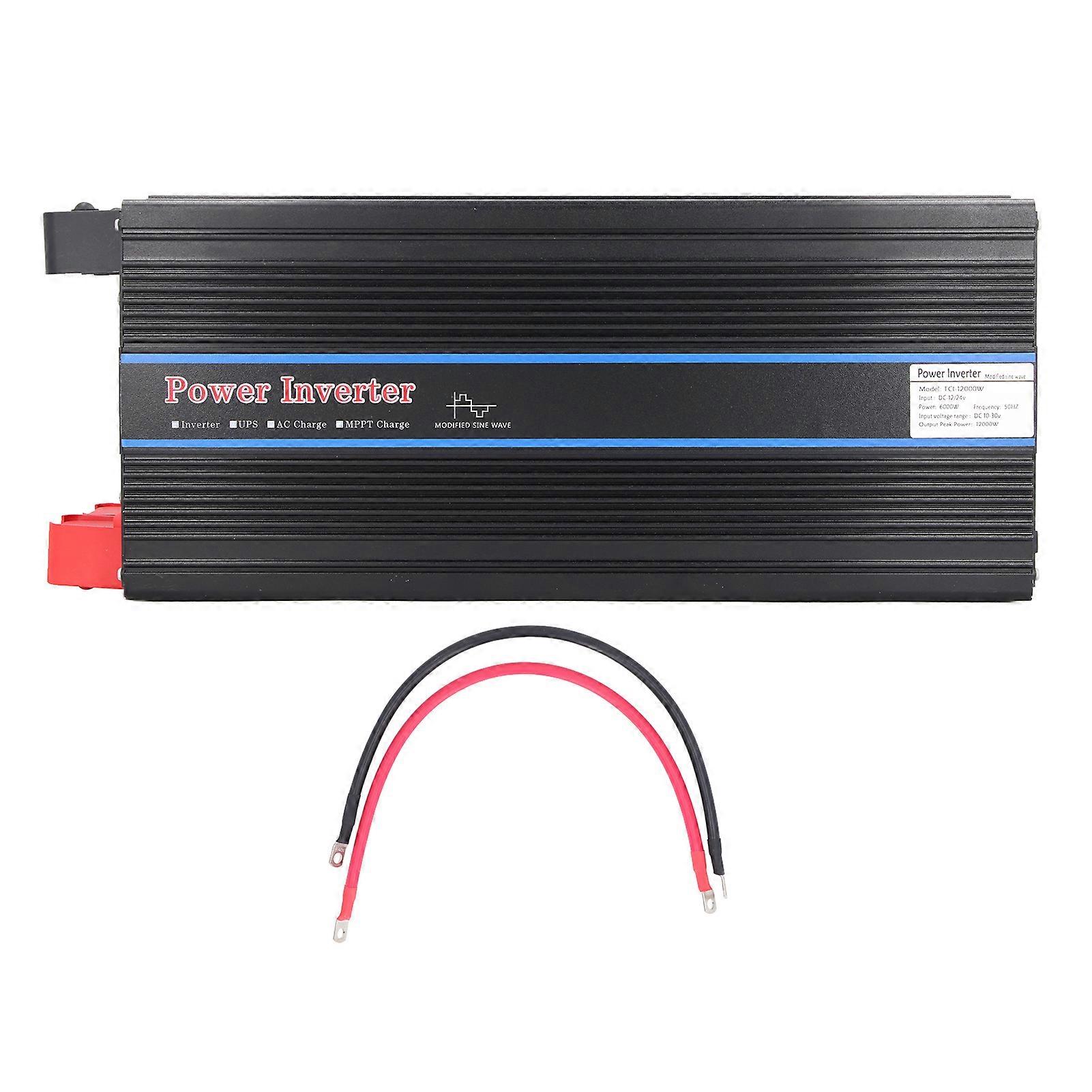 5000W Modified Sine Wave Inverter LCD Display DC to AC Solar Inverter with Universal Plug and AC Port DC 12V 24V