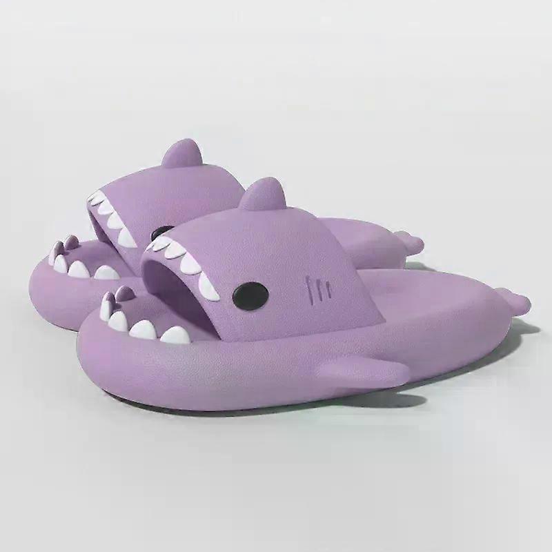 Men Shark Slippers Couples Bathroom Non-Slip Flat Sandals Adults Outdoor Soft Thick Slides Cute Solid Color EVA Flip Flops