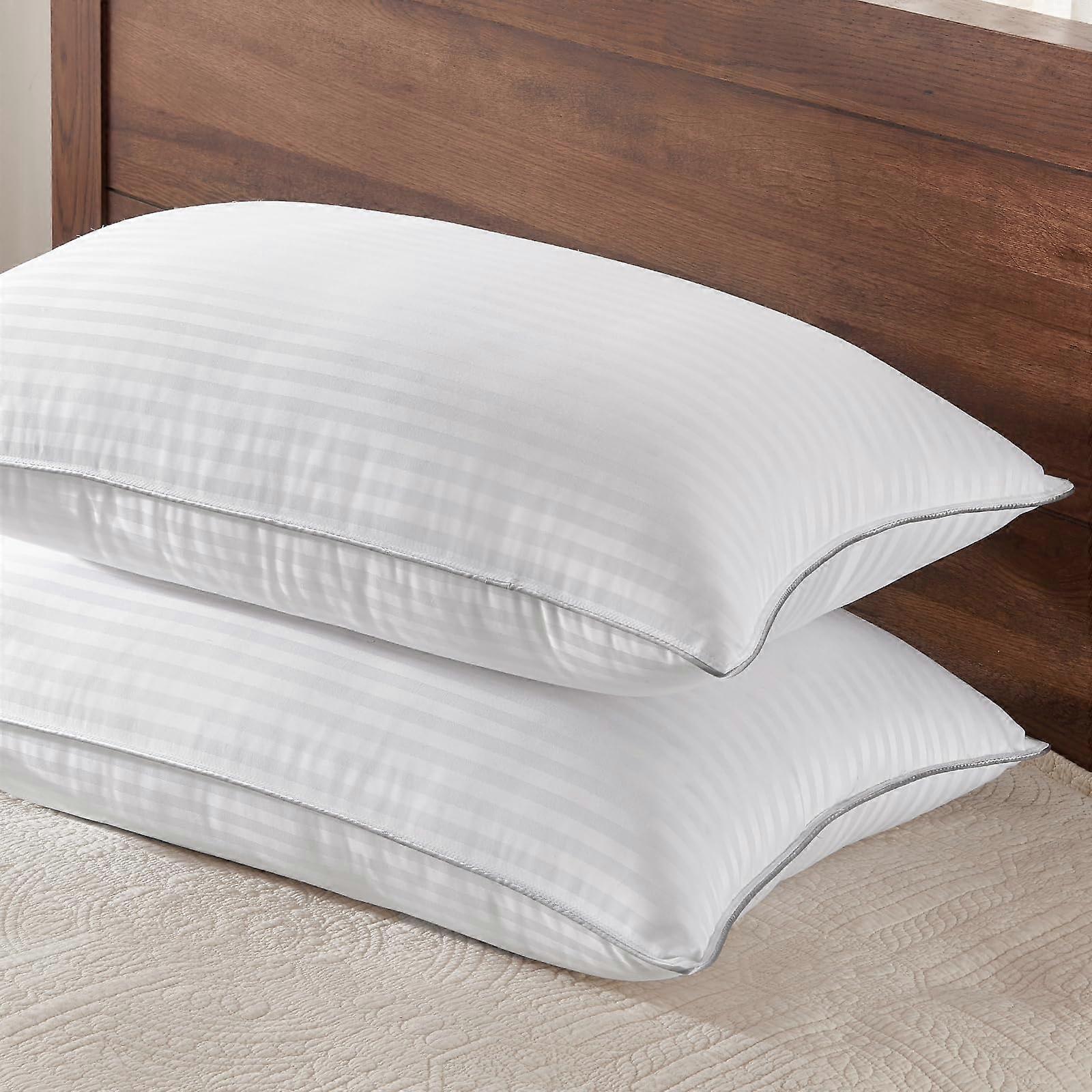 Queen Body Pillow Set 2 - Soft 20 x 28 Inch Alternative Pillows for Back Stomach Side Sleepers White Queen Size