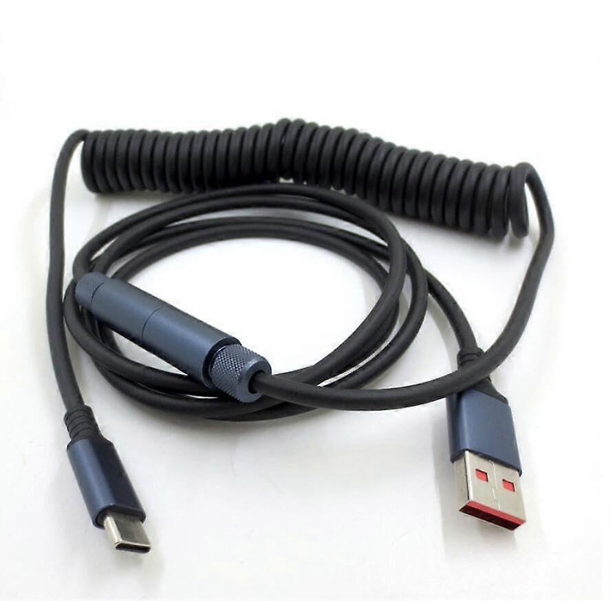 Coiled Keyboard Cable for Gaming Custom Keyboard,Double-Sleeved Coiled USB C Cable,USB A to Type C for Mechanical