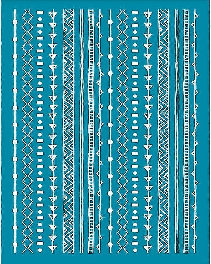 4x5 Inch Line Patteern Clay Stencils Boho Silk Screen For Polymer Clay Bohemian Theme Silk Screen Stencils