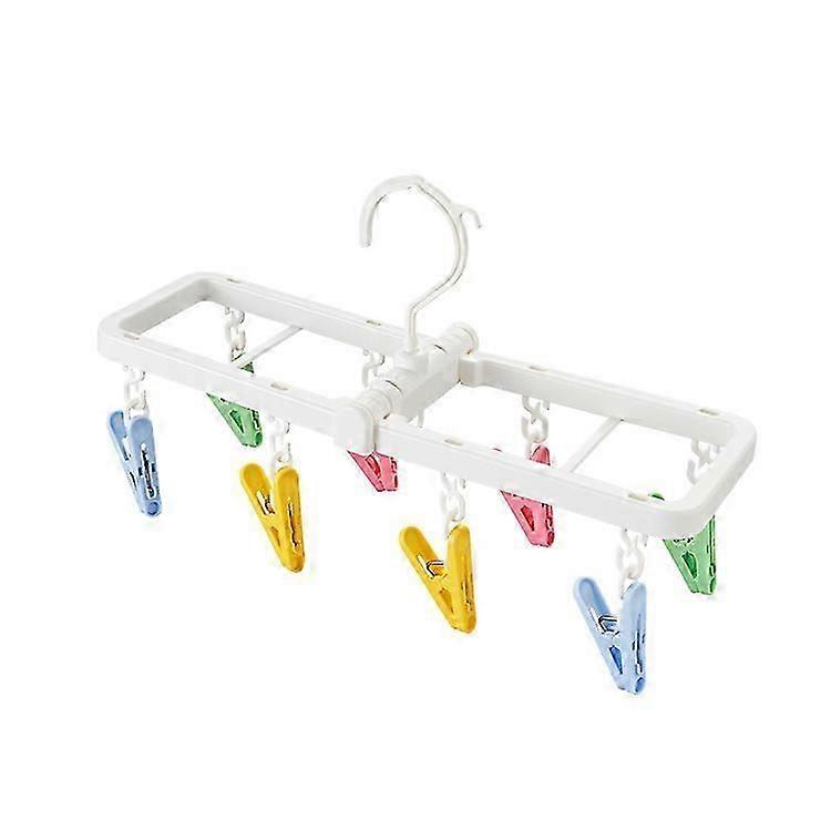 Laundry Hanger Drying Rack with 8 Clips for Towels