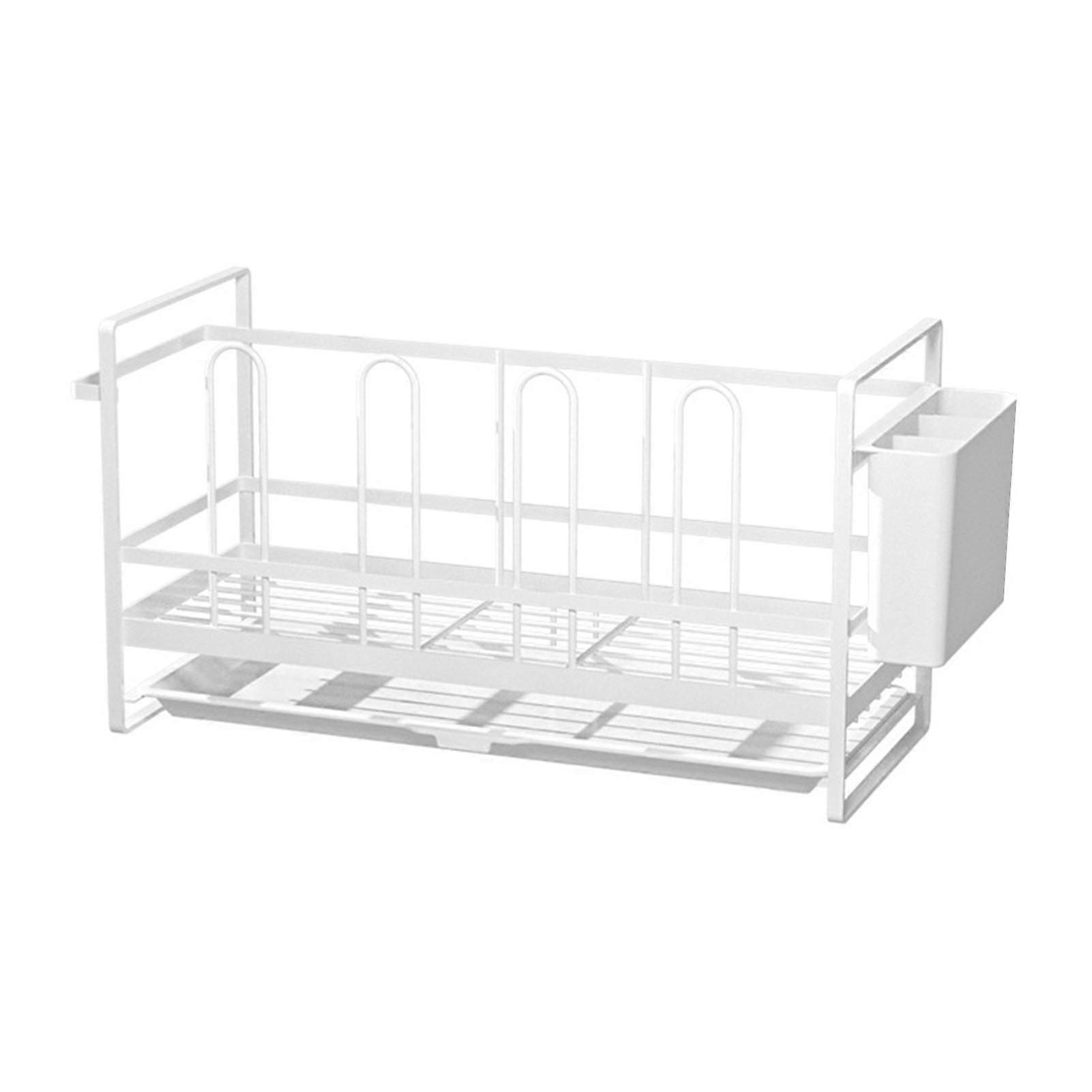 Kitchen Dish Multifunctional Countertop Dish Drainer Drying Rack Space Saving Sturdy for Household