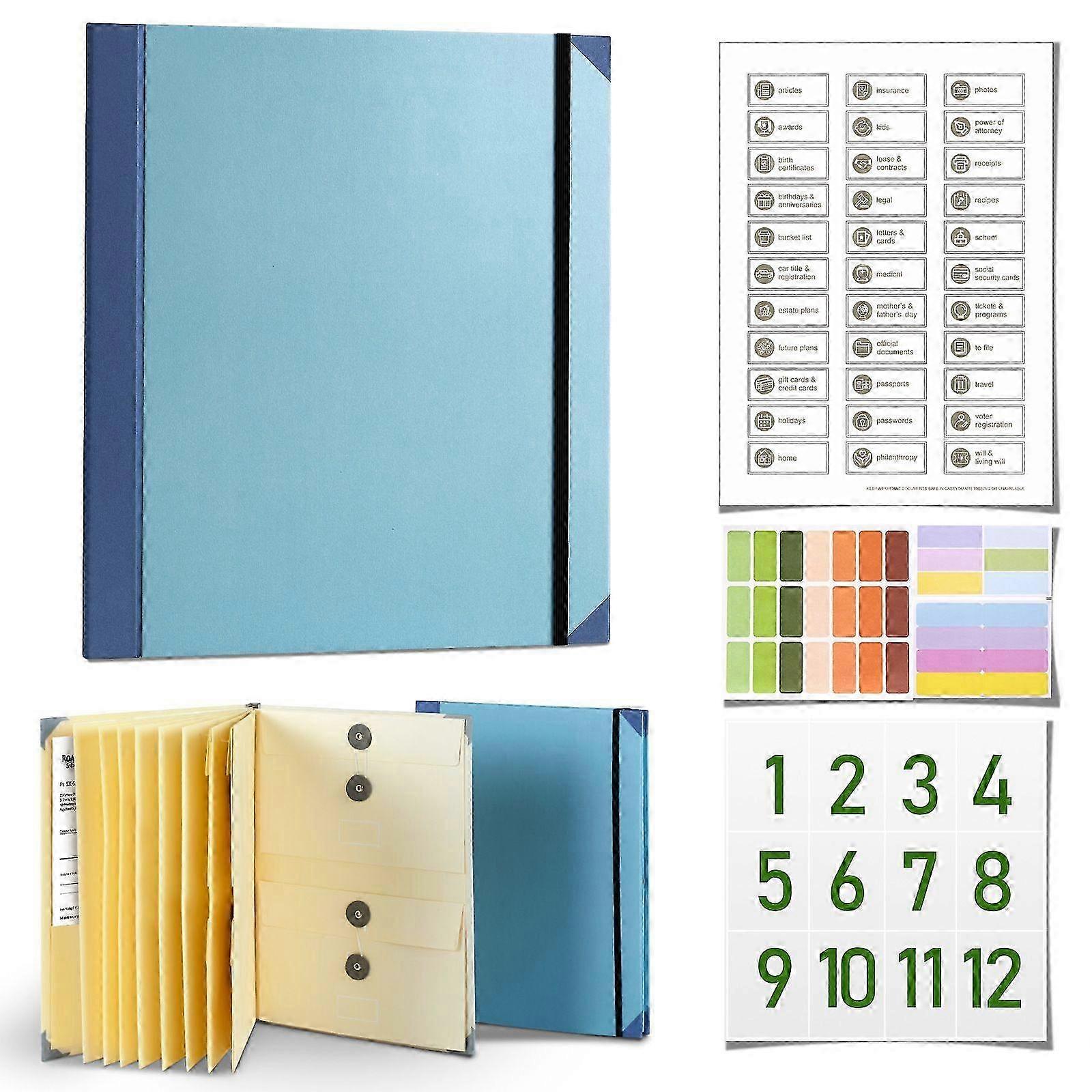 LifeBook Binder Organizer with Label Pockets for Essential Document Storage