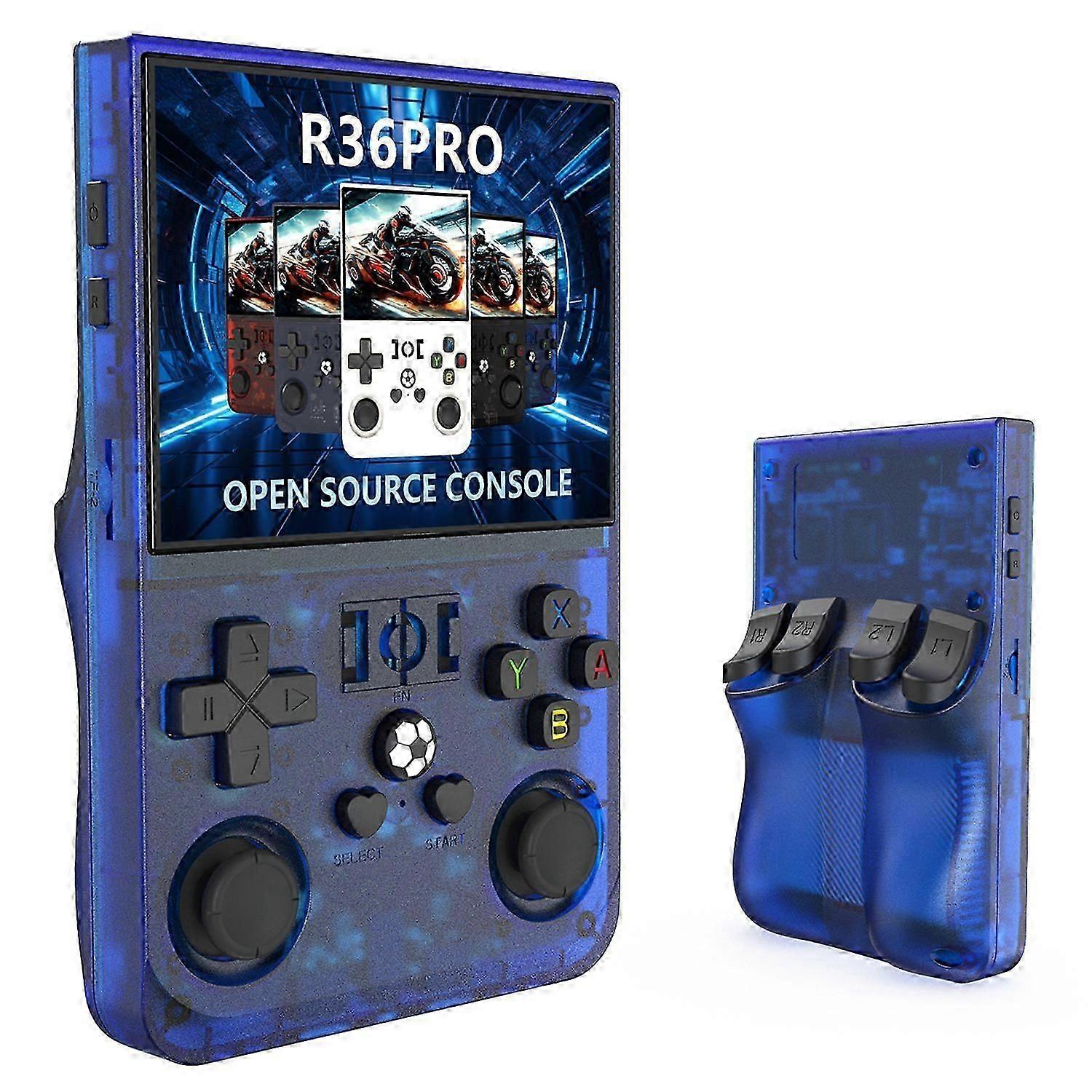 R36 Pro Open Source Handheld Game Console Gba Arcade Portable Game Machine With 128g Card - Black