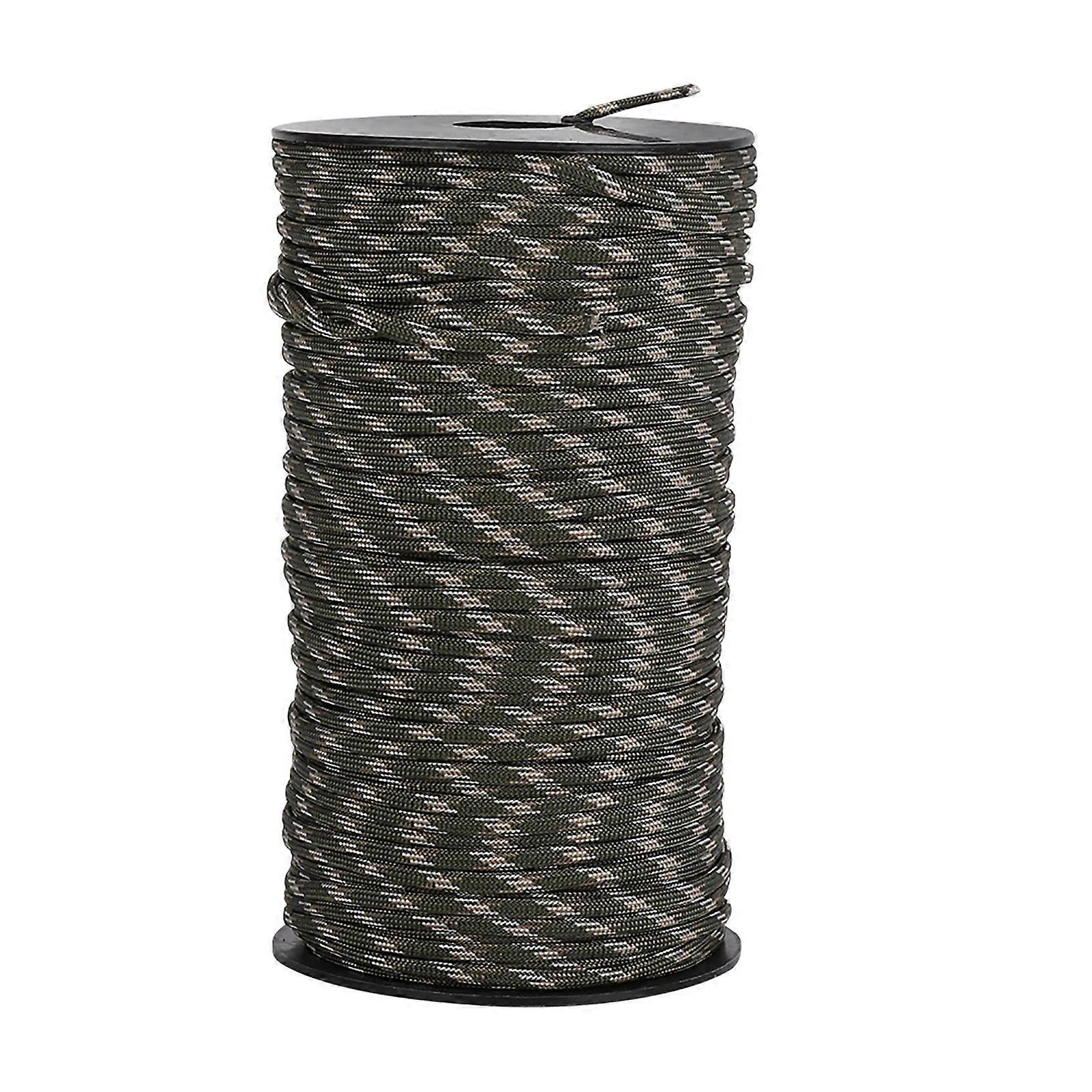 100m Rock Parachute Safety Rope for Survival, Rescue and Hiking (Forest Camouflage)