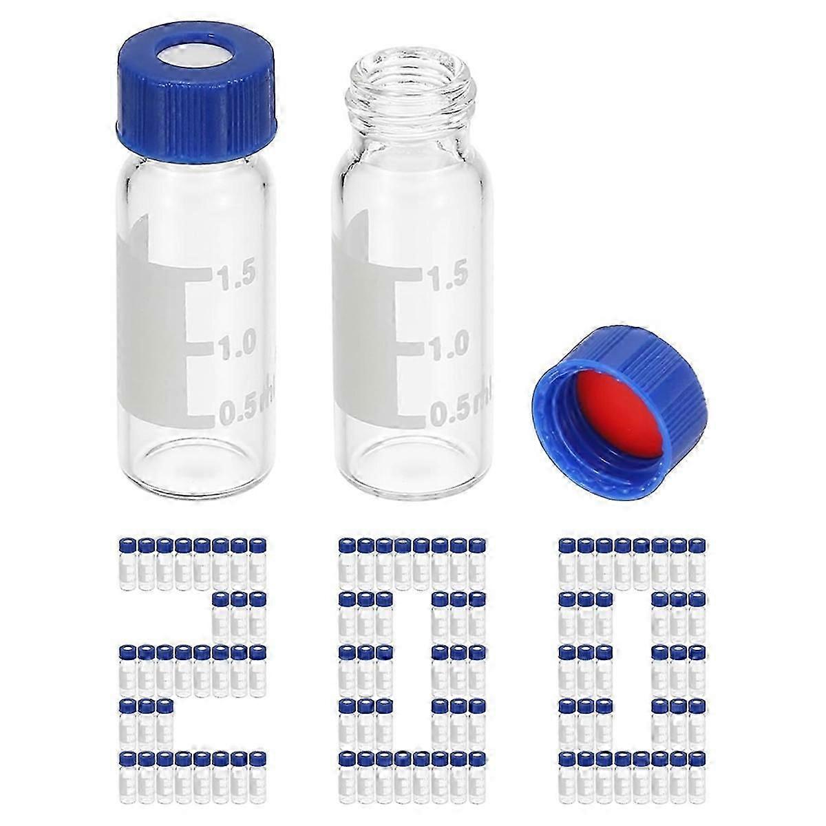 2ml Autosampler Vial, HPLC/ Vials 9-425 Lab Clear Vials Sample Vial Screw Cap Writing Patch 200PCS