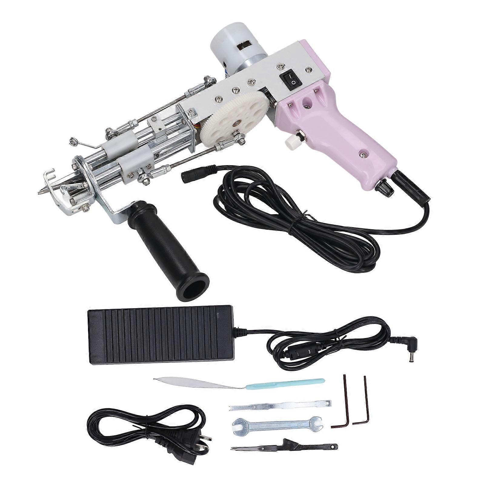 2 in 1 Rug Tufting DIY Hand Crafted Adjustable Speed Electric Carpet Gun Machine for Beginner Purple