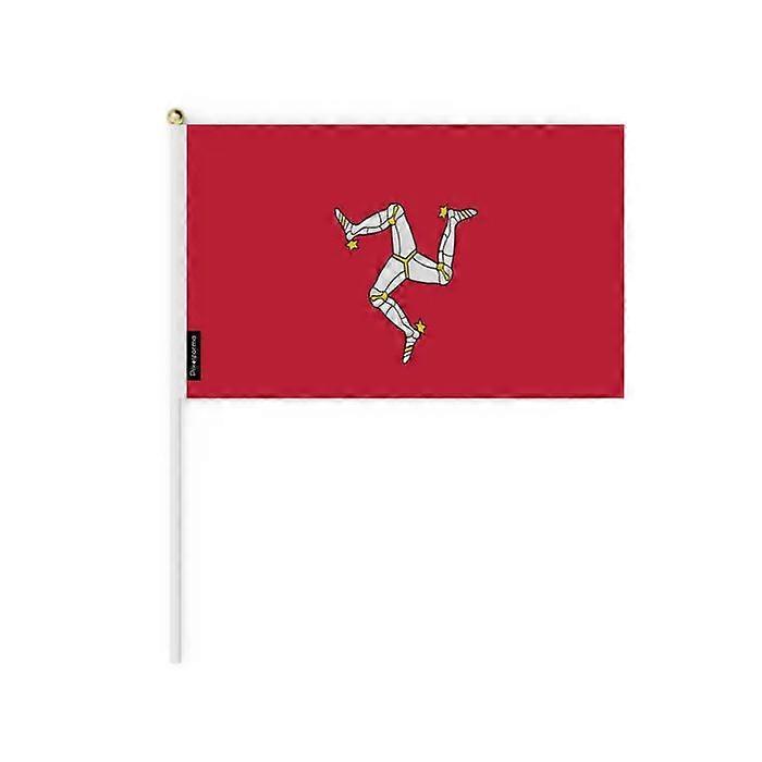 Mini Flag of the Isle of Man – 14 x 21 cm – Handheld – Polyester – 1 piece