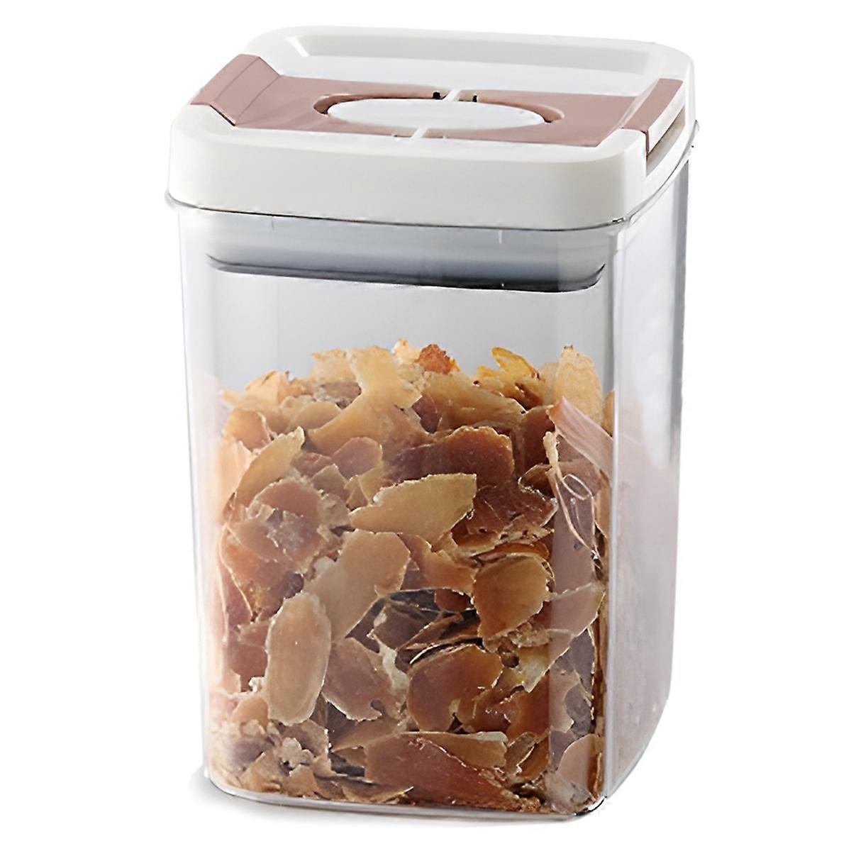 Sealed Plastic Jar with Lid Transparent Square Sealed Storage Jar Quick Pull Lid Design Kitchen Foo